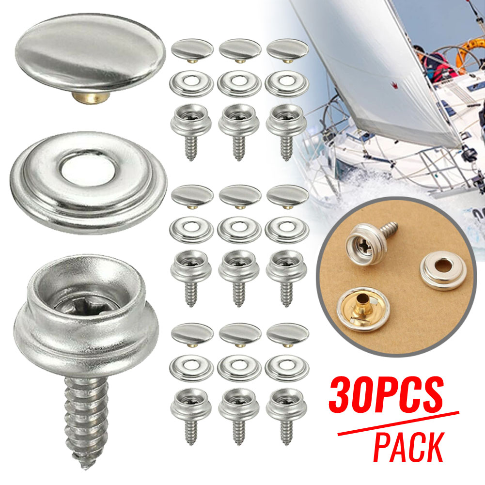 Snap Fastener Set - ステンレス鋼の帆布のケープ,30個,マリンテント,ボート,カバーツール,キーアクセサリー