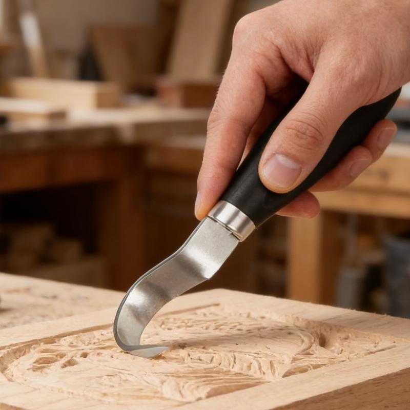 Craft Knife Set - 5個入り木彫りナイフセット、人間工学に基づいた木製ハンドル、ステンレス鋼の刃、木彫りやDIYクラフト用