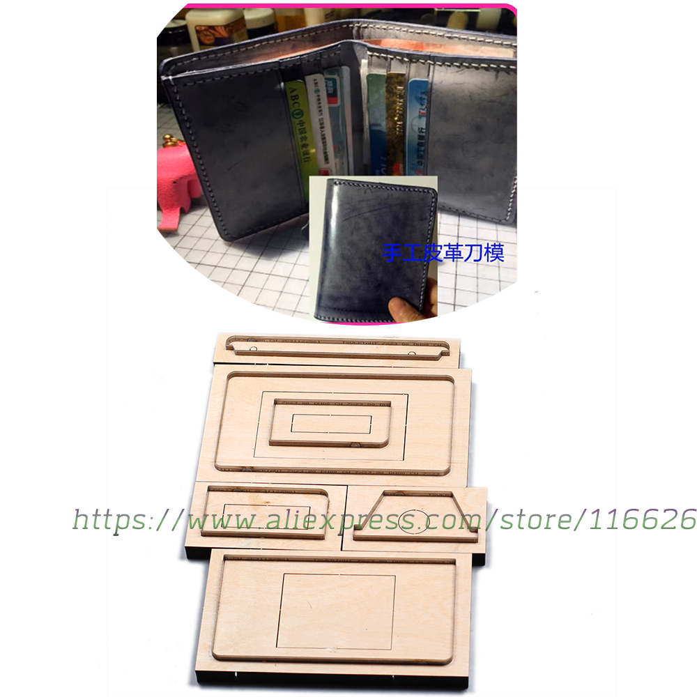 Craft Knife Set - DIYレザークラフトカードホルダー、折りたたみ式財布、多機能ポケット、ダイカットナイフ、型抜き、手動式パンチツールセット