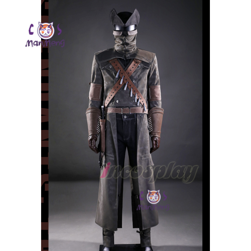 Bloodborne Cosplay Prop - ルートヴィヒハンターヤーンタウンコスプレ衣装ゲームブラッドボーンハロウィンカーニバルファンタジーコート帽子小道具手袋男性ハンサムな制服