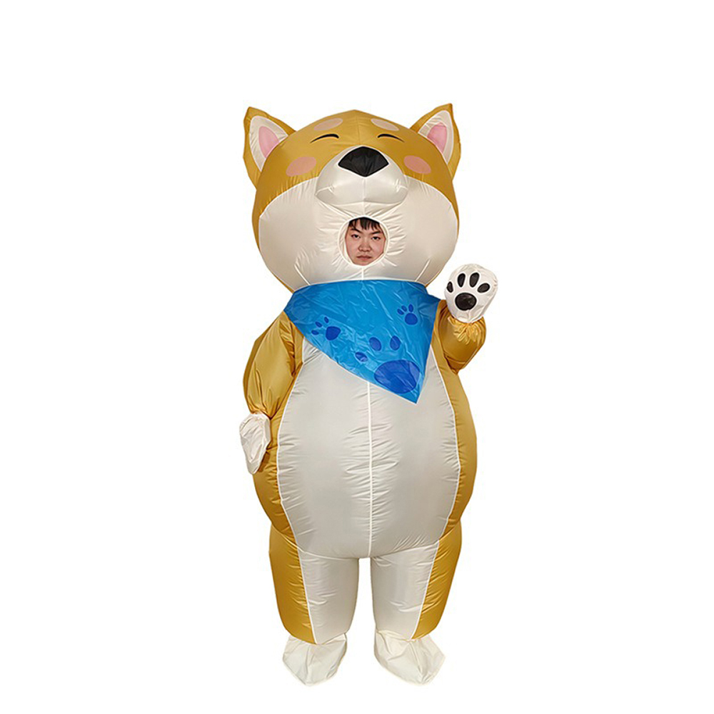 スカーフを着用する黄色い犬のインフレータブルスーツ、フェステ - Cosplay Prop Business のレビューと価格