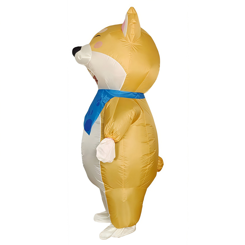 スカーフを着用する黄色い犬のインフレータブルスーツ、フェステ - Cosplay Prop Business のレビューと価格