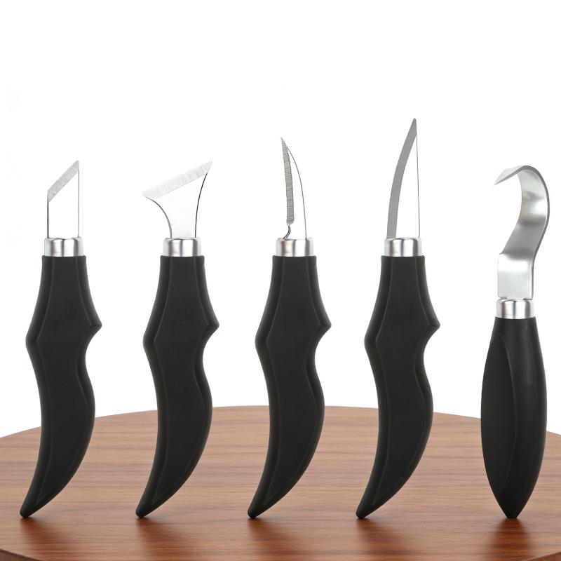5個入り木彫りナイフセット、人間工学に基づいた木製ハンドル、 - Craft Knife Set のレビューと価格