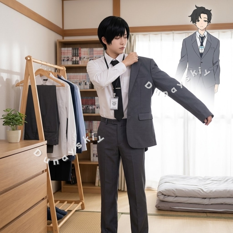 先生先生コスプレ衣装ビジネススーツフルセットIDカード付き小 - Cosplay Prop Business のレビューと価格