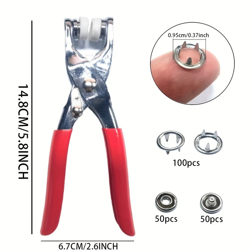 金属製の縫製用ボタン200個と、スナップボタン用プライヤー1 - Snap Fastener Set のレビューと価格